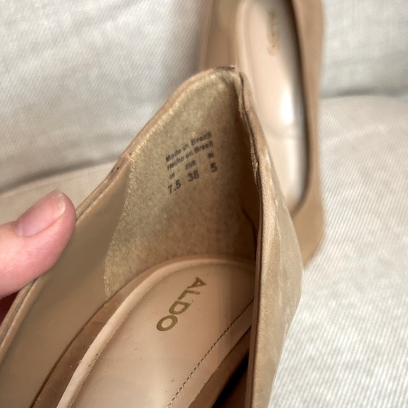 Aldo Stessy Suede Nude Heels - Picture 7 of 7